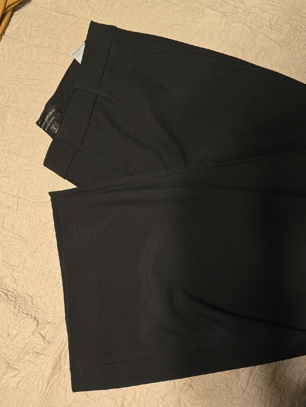 Banana Republic Sculpted Stretch Wide Leg Black Dress Pants